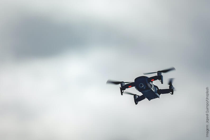 Imagem de um drone para ilustrar o artigo sobre o primeiro aeroporto do mundo para carros voadores e drones