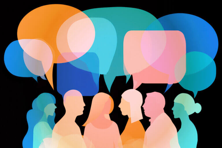 Desenho de algumas pessoas conversando para ilustrar o post cujo título pergunta: Chief Sustainability Officers estão se tornando irrelevantes?