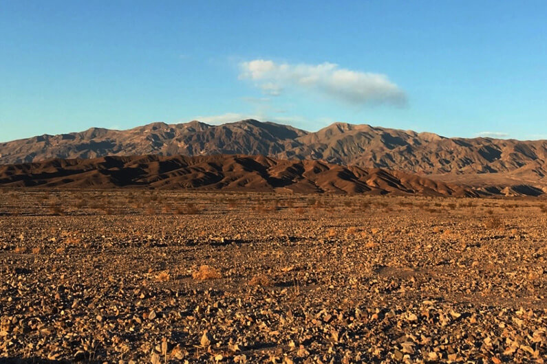 Imagem ensolarada do Vale da Morte, na Califórnia, ilustra o post cujo título diz que uma planta do Vale da Morte revela plano para culturas resistentes ao calor.