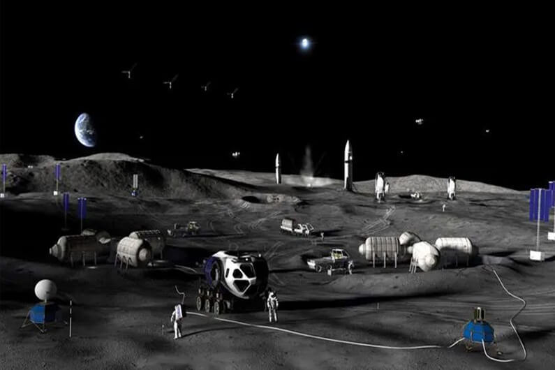 Imagem ilustrativa do Projeto Base Lunar, da NASA, ilustra o post: A NASA diz que viver e trabalhar na Lua será realidade após 2032.