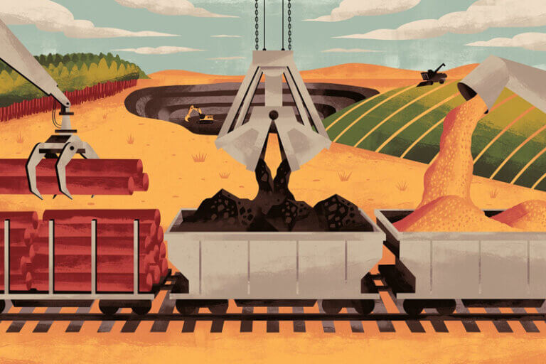 Ilustração do projeto ferroviário para o post cujo título pergunta: a Ferrovia Brasil-Peru promete atalho para China, mas a que custo?