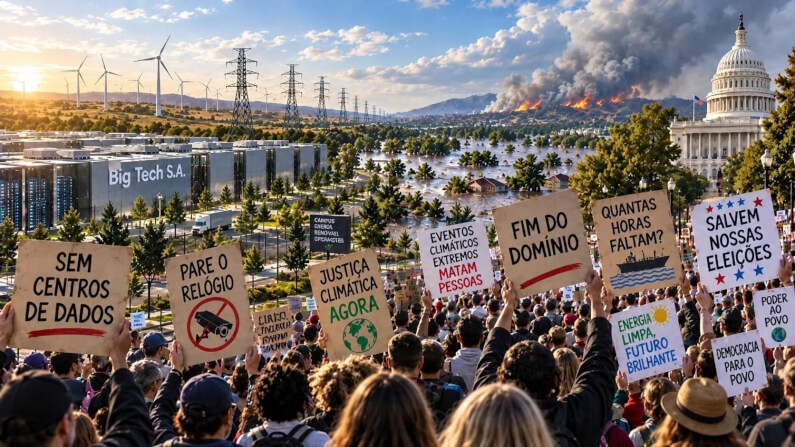 Imagem de pessoas mostrando cartazes de protesto em passeata ambiental ilustra o post cujo título diz: Do que as equipes de sustentabilidade devem se preparar.